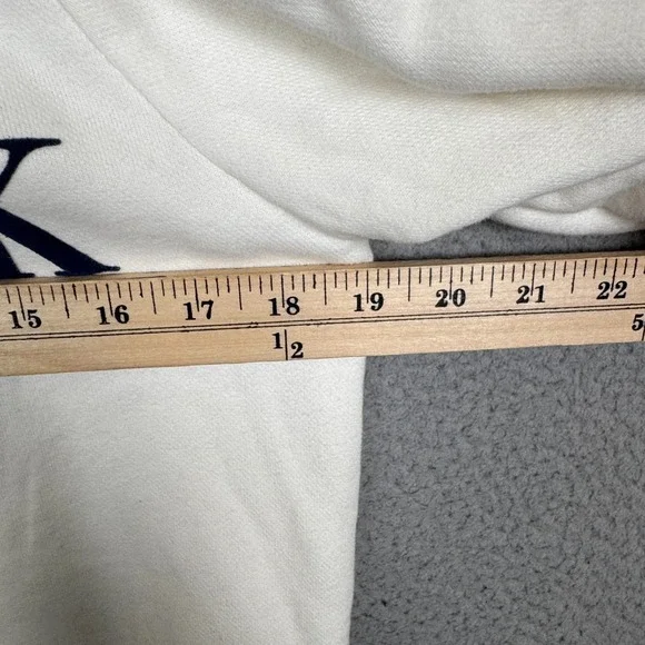 Abercrombie Sweatshirt Womens M Cream New‎ York Balloon Sleeve Crewneck Preppy - Picture 9 of 10